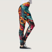 Moderne oosterse draak Majesteit Leggings (Rechts)