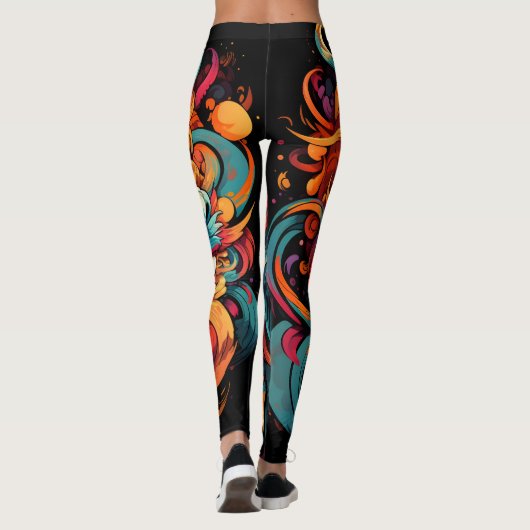 Moderne oosterse draak Majesteit Leggings (Achterkant)
