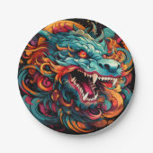 Moderne oosterse draak Majesteit Papieren Bordje (Voorkant)