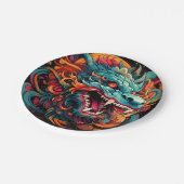 Moderne oosterse draak Majesteit Papieren Bordje (Gekanteld)