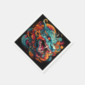 Moderne oosterse draak Majesteit Servet (Hoek)