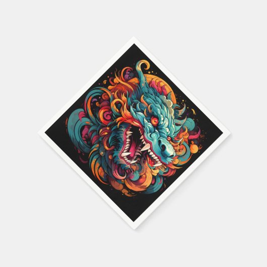 Moderne oosterse draak Majesteit Servet (Hoek)