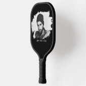 Moderne op maat geëtste foto-effect pickleball paddle (Links)