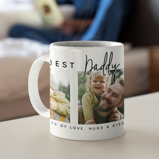 Moderne Op Maat Gemaakte Beste Papa Ooit | 3 Foto Koffiemok