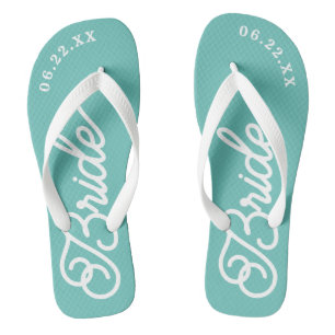Moderne op maat gemaakte bruids-huwelijksdag kleur teenslippers