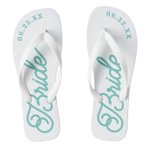 Moderne op maat gemaakte bruids-huwelijksdag kleur teenslippers