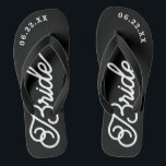 Moderne op maat gemaakte bruids-huwelijksdag kleur teenslippers<br><div class="desc">Deze slippers zijn perfect voor de aanstaande mevrouw! Pas aan met uw huwelijksdatum en huwelijks kleuren.</div>