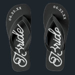 Moderne op maat gemaakte bruids-huwelijksflipflops teenslippers<br><div class="desc">Deze flipflops zijn perfect voor de aanstaande mevrouw! Maak ze op maat met uw trouwdatum en trouwkleuren.</div>