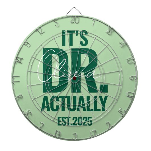 Moderne op maat gemaakte Dr. naam datum donkergroe Dartbord (Voorkant)