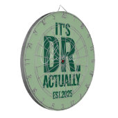 Moderne op maat gemaakte Dr. naam datum donkergroe Dartbord (Voorkant Links)