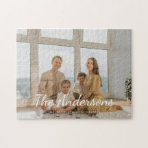 Moderne op maat gemaakte foto familie naam script