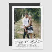 Moderne op maat gemaakte foto Save the Date Wit (Voorkant / Achterkant)