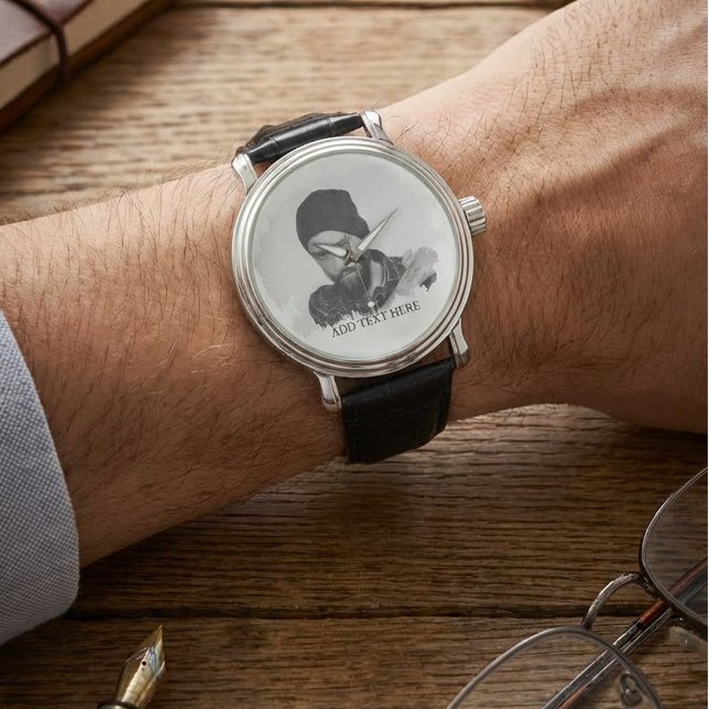 Moderne op maat gemaakte geëtste foto-effect horloge (Creator heeft geüpload)