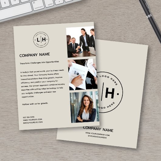 Moderne op maat gemaakte logo foto professioneel b flyer