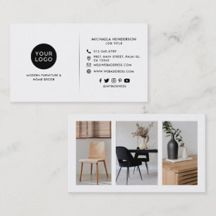 Moderne op maat gemaakte logo's, 3 productfoto's & visitekaartje