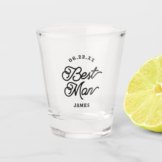 Moderne op maat gemaakte minimalistische bruidsjon shot glas (Voorkant)