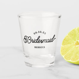 Moderne op maat gemaakte minimalistische bruidsmei shot glas