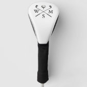 Moderne op maat gemaakte monogram-initiaal golfheadcover (Voorkant)