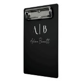 Moderne op maat gemaakte monogram initiaal naam Zw Mini Klembord (Angled2)
