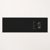 Moderne op maat gemaakte monogram initiaal naam Zw Yogamat (Voorkant (horizontaal))