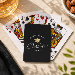 Moderne Op maat gemaakte naam Afstudeer trendy scr Pokerkaarten