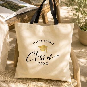 Moderne Op maat gemaakte naam Afstudeer trendy scr Tote Bag