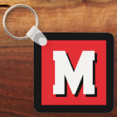 Moderne op maat gemaakte naam initiële monogram me sleutelhanger (Voorkant)