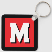 Moderne op maat gemaakte naam initiële monogram me sleutelhanger (Achterkant)