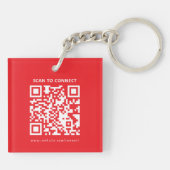 Moderne op maat gemaakte QR-code zakelijke promoti Sleutelhanger (Achterkant)