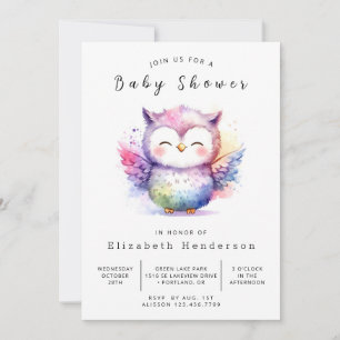 Moderne op maat gemaakte uil baby shower kaart