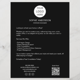 Moderne op maat gemaakte zwarte professionele bedr flyer
