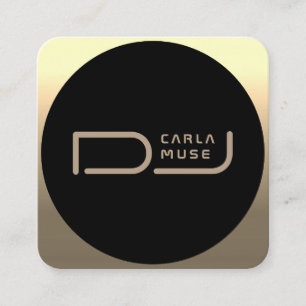 Moderne, op technologie geïnspireerde ronde goudbe vierkante visitekaartje