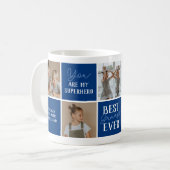 Moderne Opa Blauwe Fotocollage Koffiemok (Voorkant links)