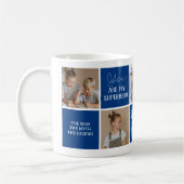 Moderne Opa Blauwe Fotocollage Koffiemok (Links)