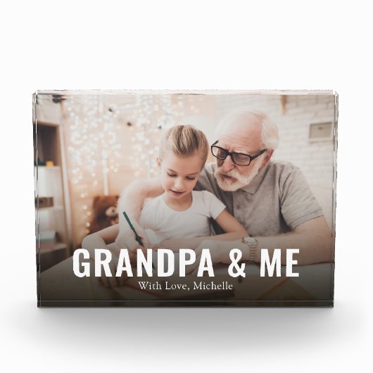 Moderne opa en ik op maat fotoblokken (Voorkant)