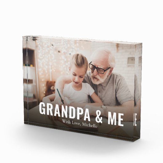 Moderne opa en ik op maat fotoblokken (Rechts)