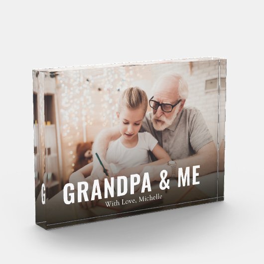Moderne opa en ik op maat fotoblokken (Links)