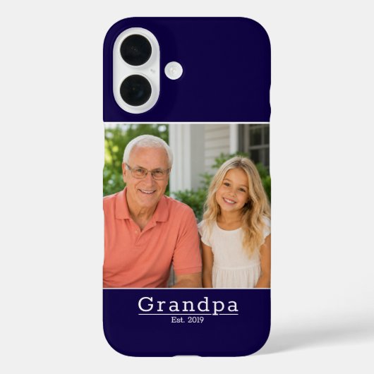 Moderne Opa Est. Minimalistische typografie Foto Case-Mate iPhone Case (Achterkant)