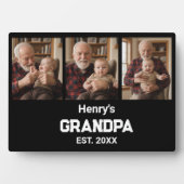 Moderne Opa Opgericht Naam Jaar 3 Foto Fotoplaat (voorkant)