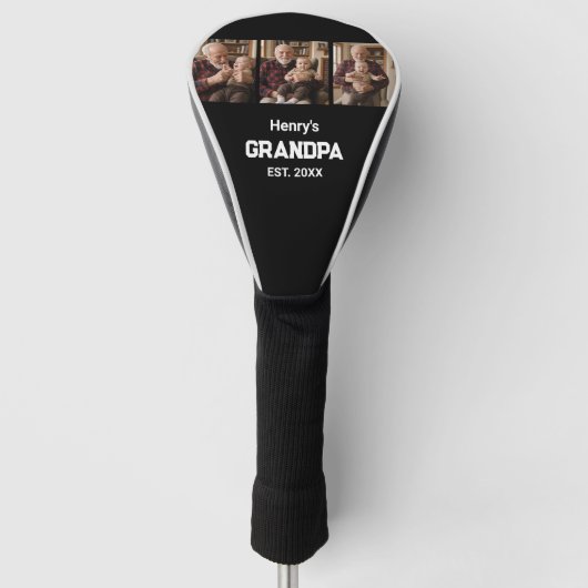 Moderne Opa Oprichtingsnaam Jaar 3 Foto Golfheadcover (Voorkant)
