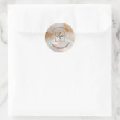Moderne opaal aangepaste logo naam wit bedankt ronde sticker (Tas)