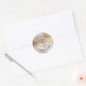 Moderne opaal aangepaste logo naam wit bedankt ronde sticker (Envelop)