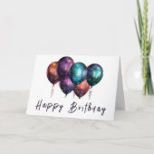 Moderne opaal iriserende ballonnen Gelukkige Verja Kaart (Voorkant)