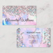 Moderne Opal Gold Agate Holographic Glitter Visitekaartje (Voorkant / Achterkant)
