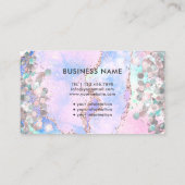 Moderne Opal Gold Agate Holographic Glitter Visitekaartje (Achterkant)