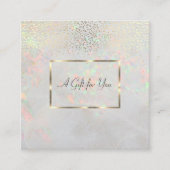 Moderne Opal Holografisch, Lijst, Confetti Kortingskaartje (Voorkant)