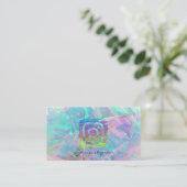 Moderne Opal Irideerend Instagram Sociale Media Visitekaartje (Staand voorkant)
