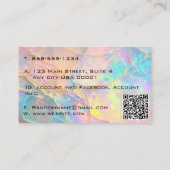 Moderne Opal Steen Gesimuleerde Hologram Gouden Ad Visitekaartje (Achterkant)