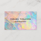 Moderne Opal Steen Gesimuleerde Hologram Gouden Ad Visitekaartje (Voorkant)