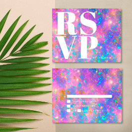 Moderne Opal Stone Bold Minimalistische Eenvoudige RSVP Kaartje